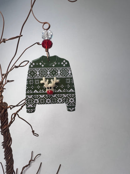 Green Ugly Sweater Ornament