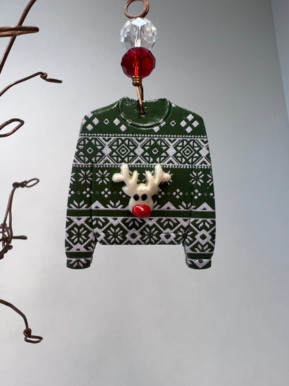 Green Ugly Sweater Ornament