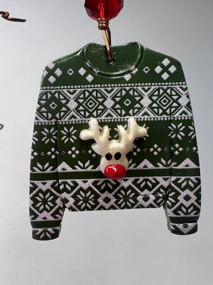 Green Ugly Sweater Ornament