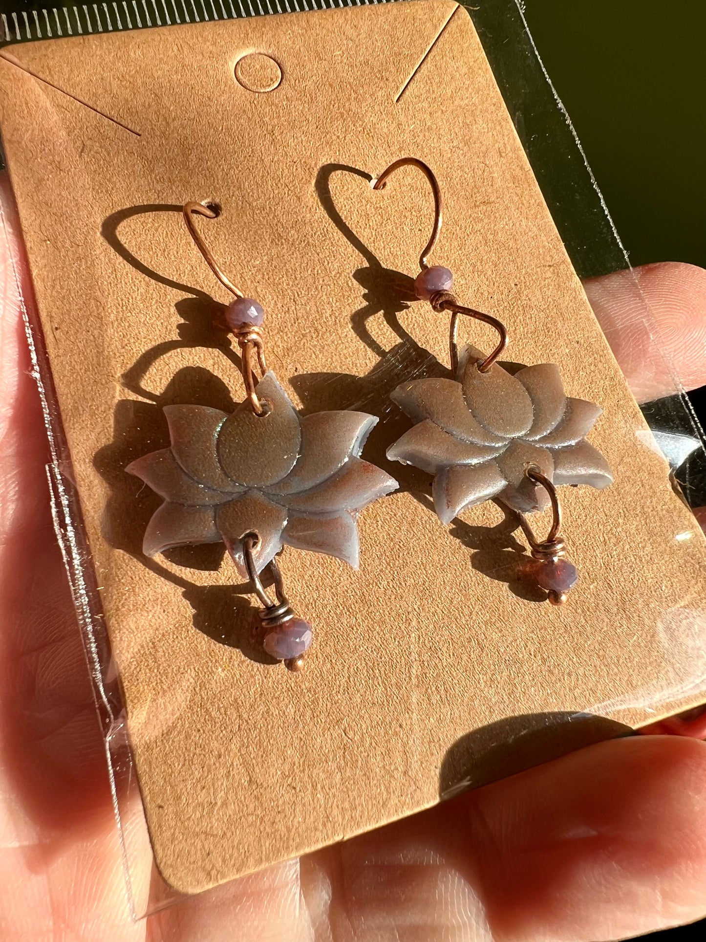 Periwinkle Lotus Earrings