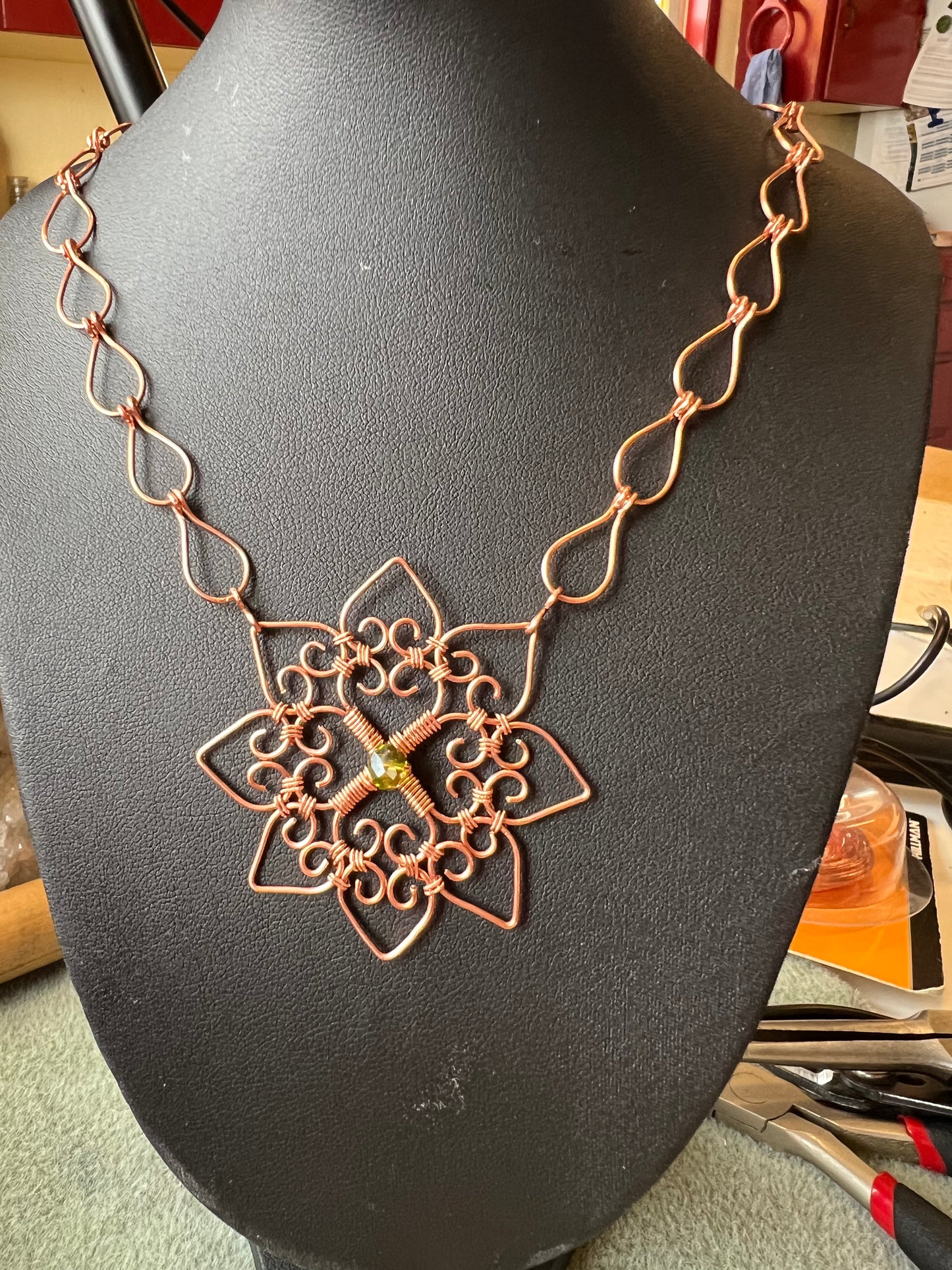 Copper Mandala Necklace