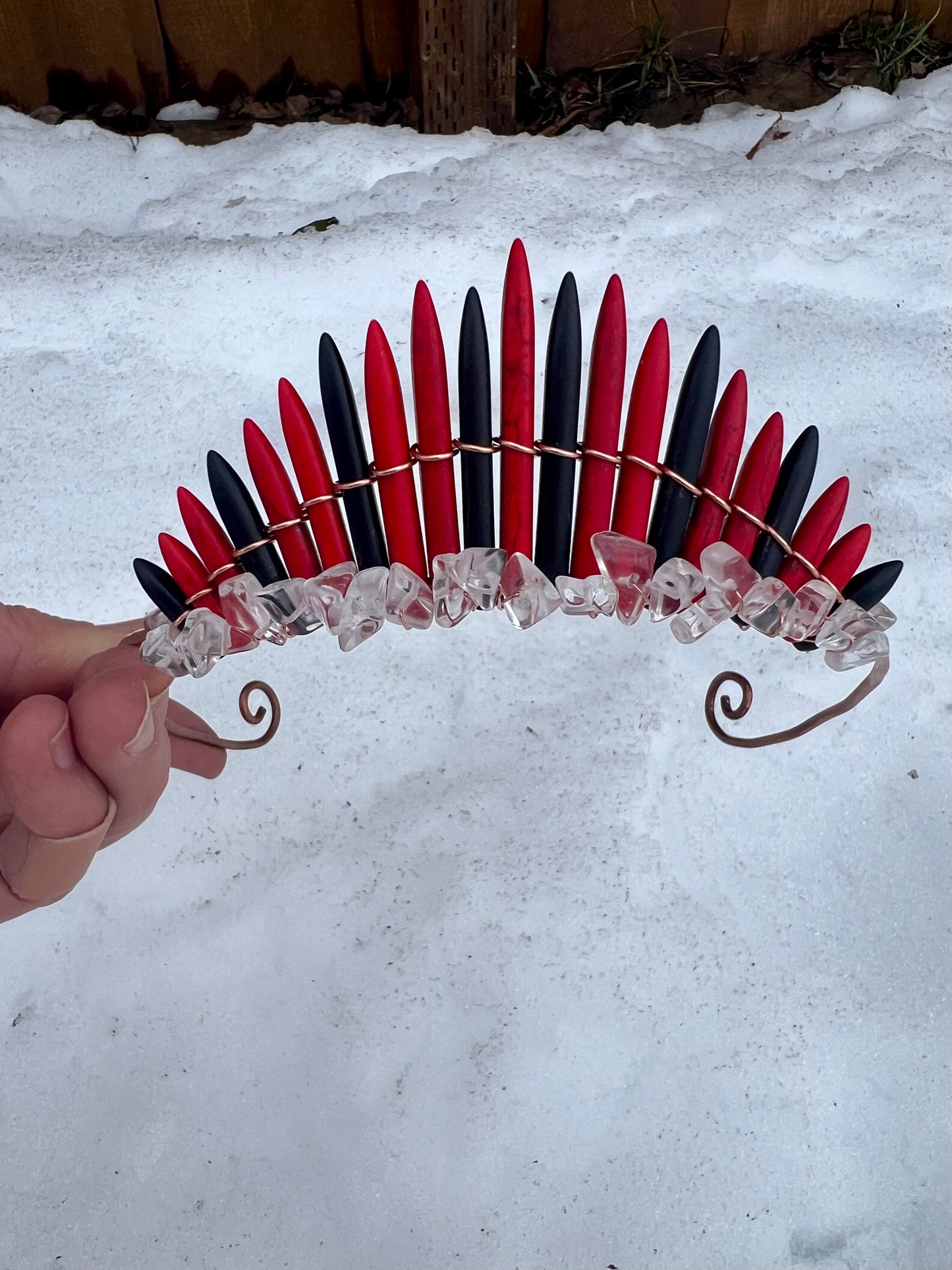 Black and Red Spiky Tiara