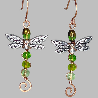 Green Dragonfly Earrings