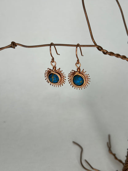 Turquoise Starburst Earrings