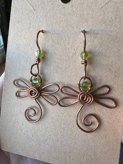 Wire Dragonfly Earrings