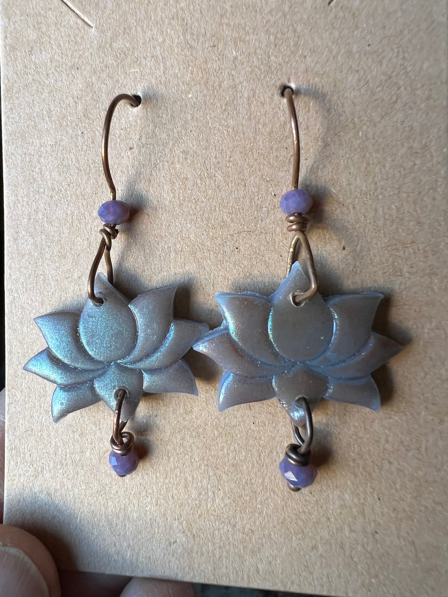 Periwinkle Lotus Earrings