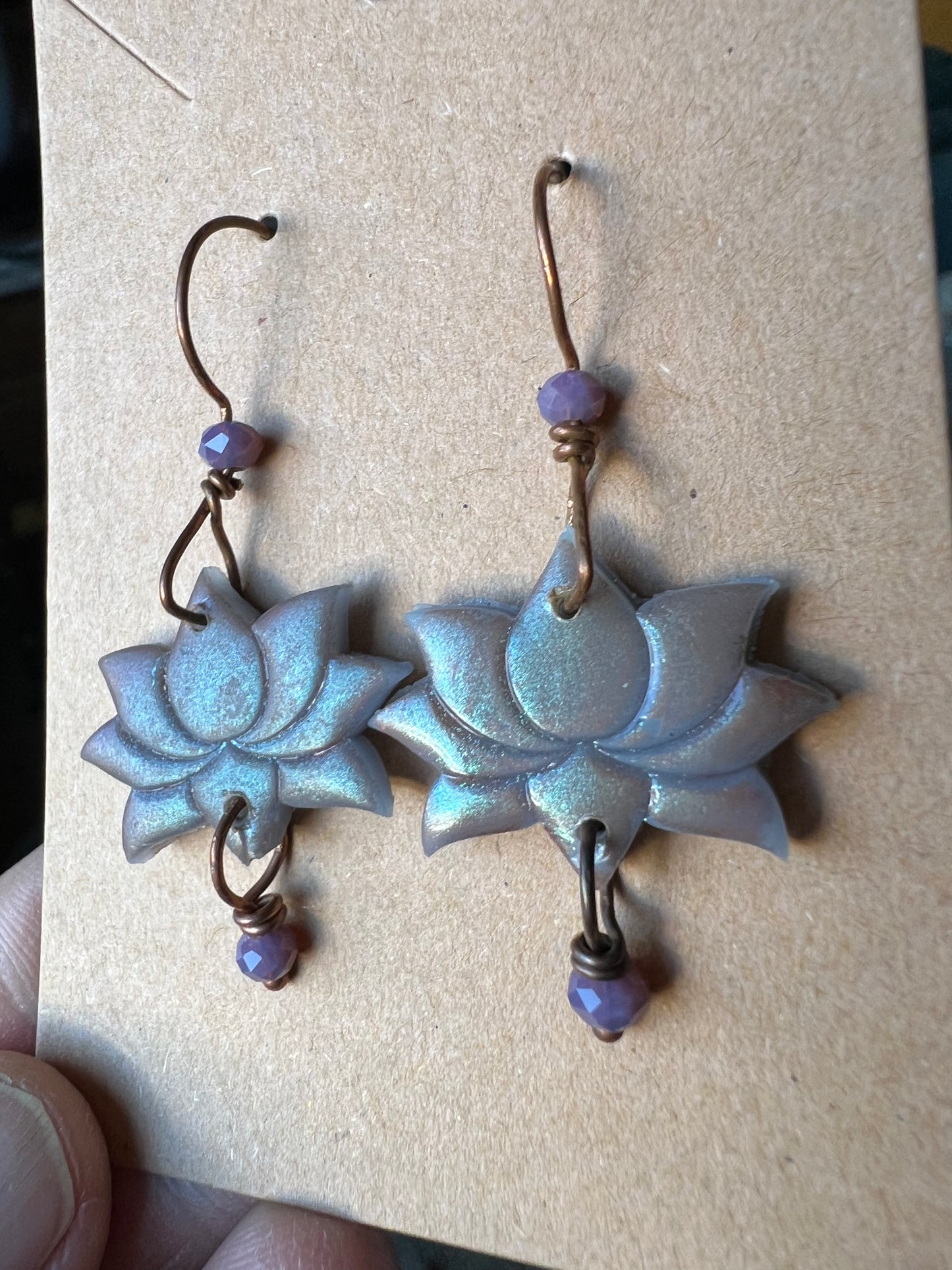 Periwinkle Lotus Earrings