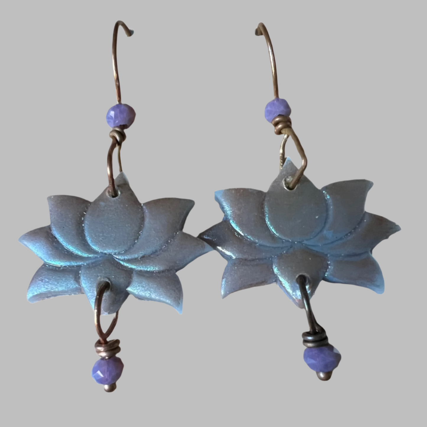 Periwinkle Lotus Earrings