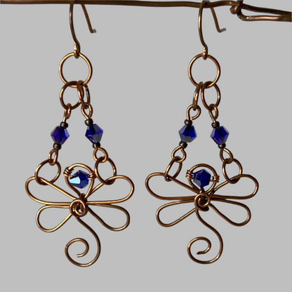 Cobalt Dragonfly Earrings