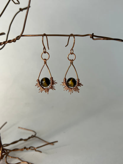 Tigereye Sunburst Earrings