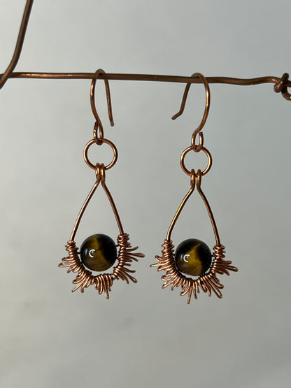 Tigereye Sunburst Earrings