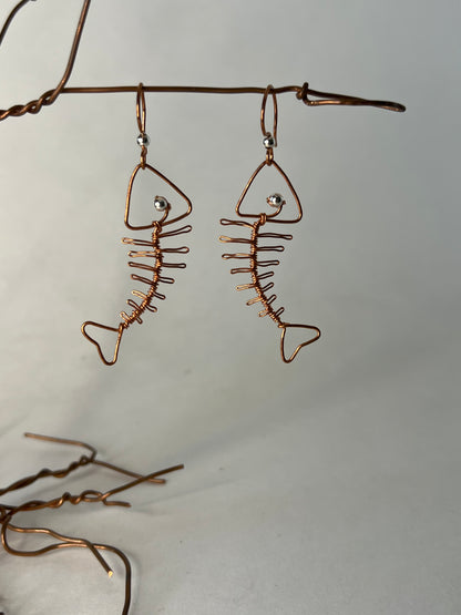 Fish Skeleton Earrings