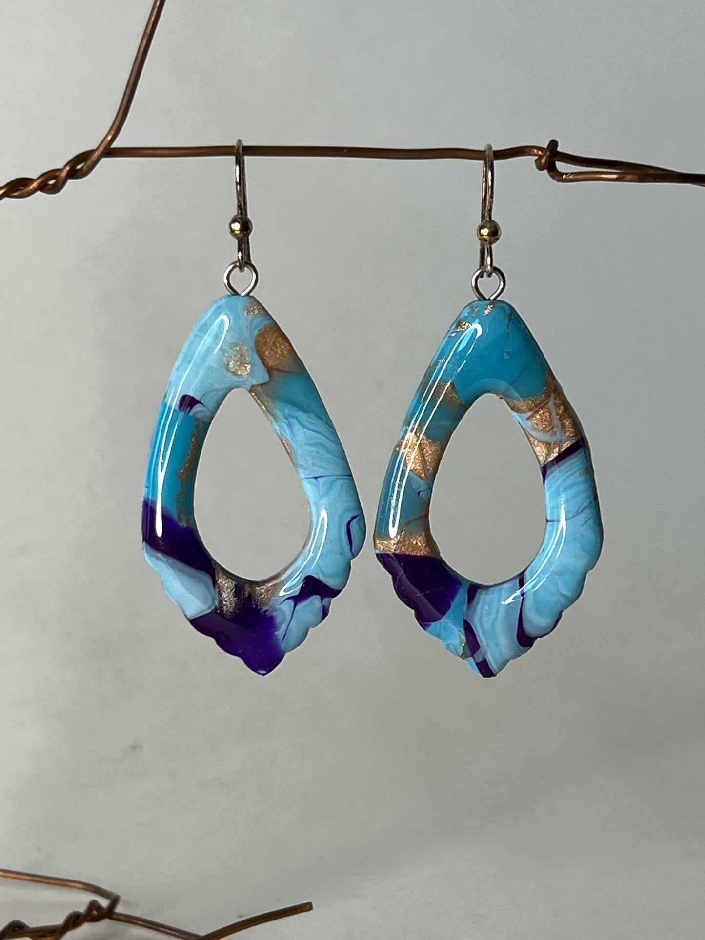 Turquoise Polymer Clay Earrings