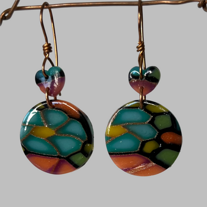 Stained Glass Polymer Clay Earrings