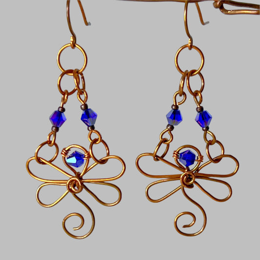 Cobalt Dragonfly Earrings