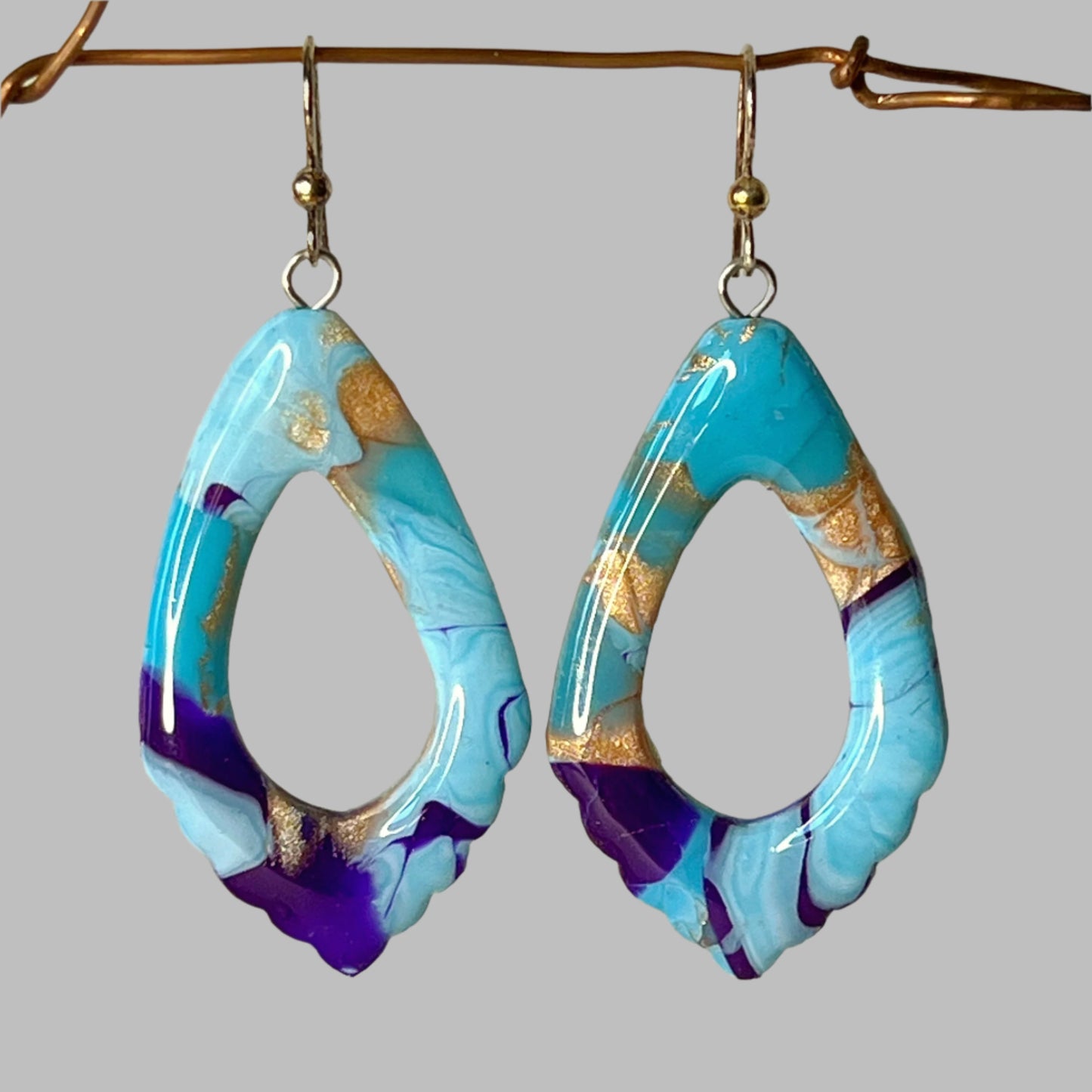 Turquoise Polymer Clay Earrings