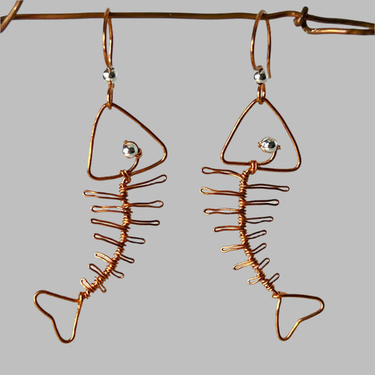 Fish Skeleton Earrings