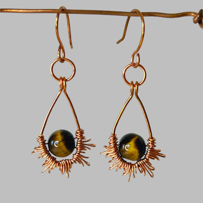 Tigereye Sunburst Earrings