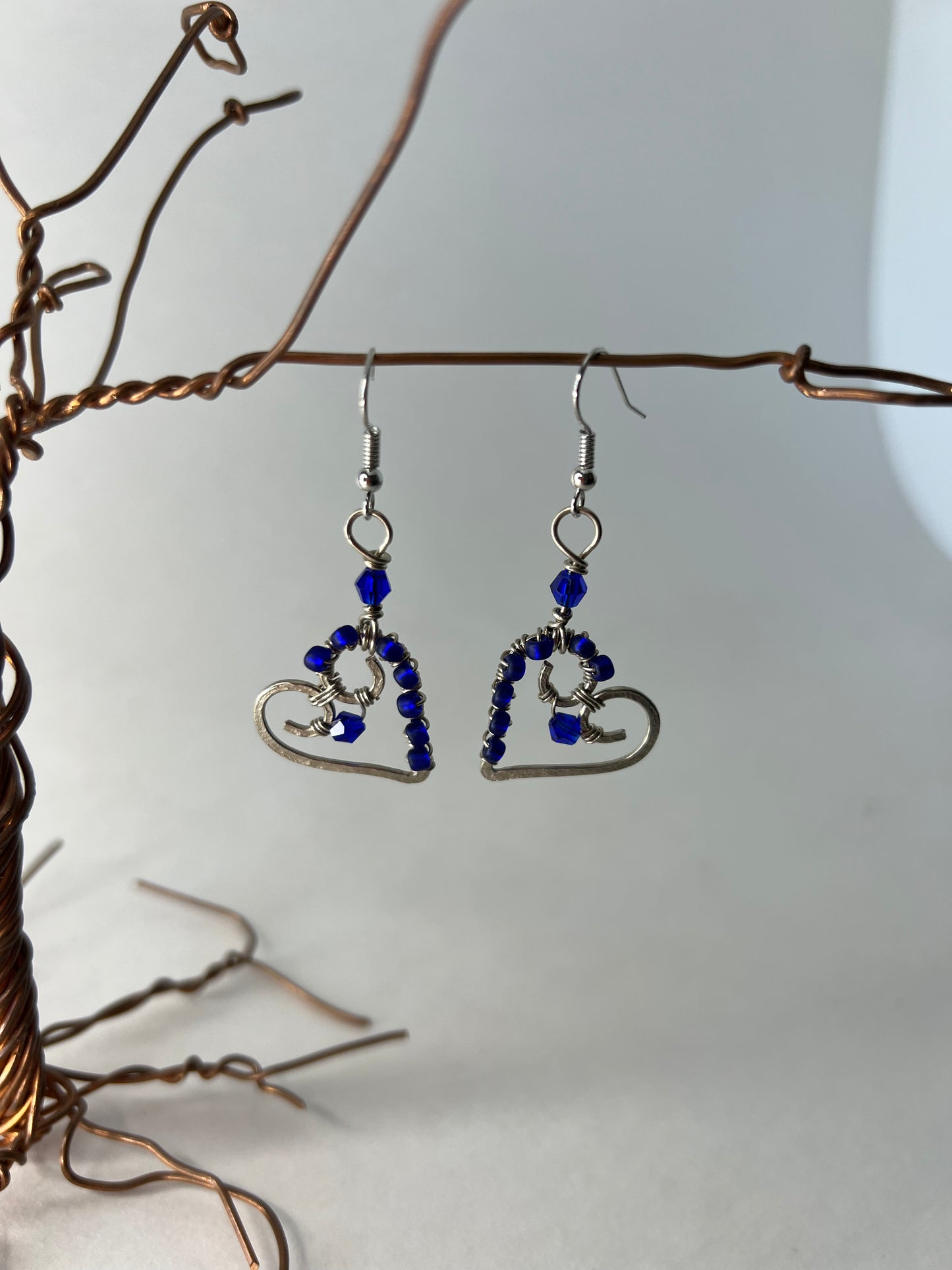 Cobalt Heart Earrings