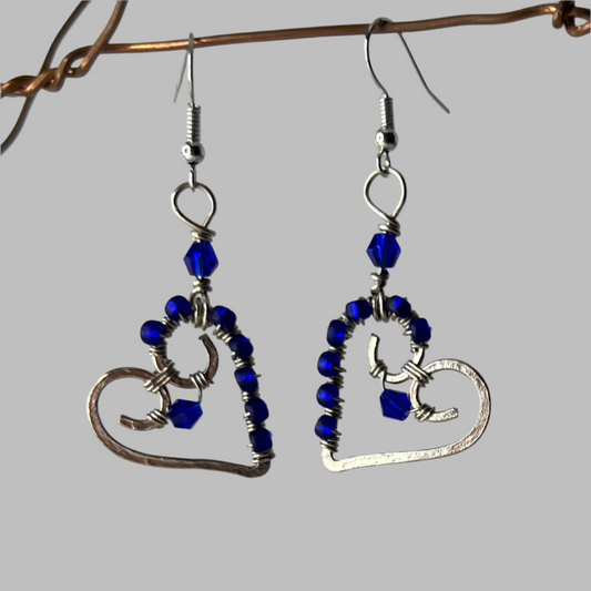 Cobalt Heart Earrings