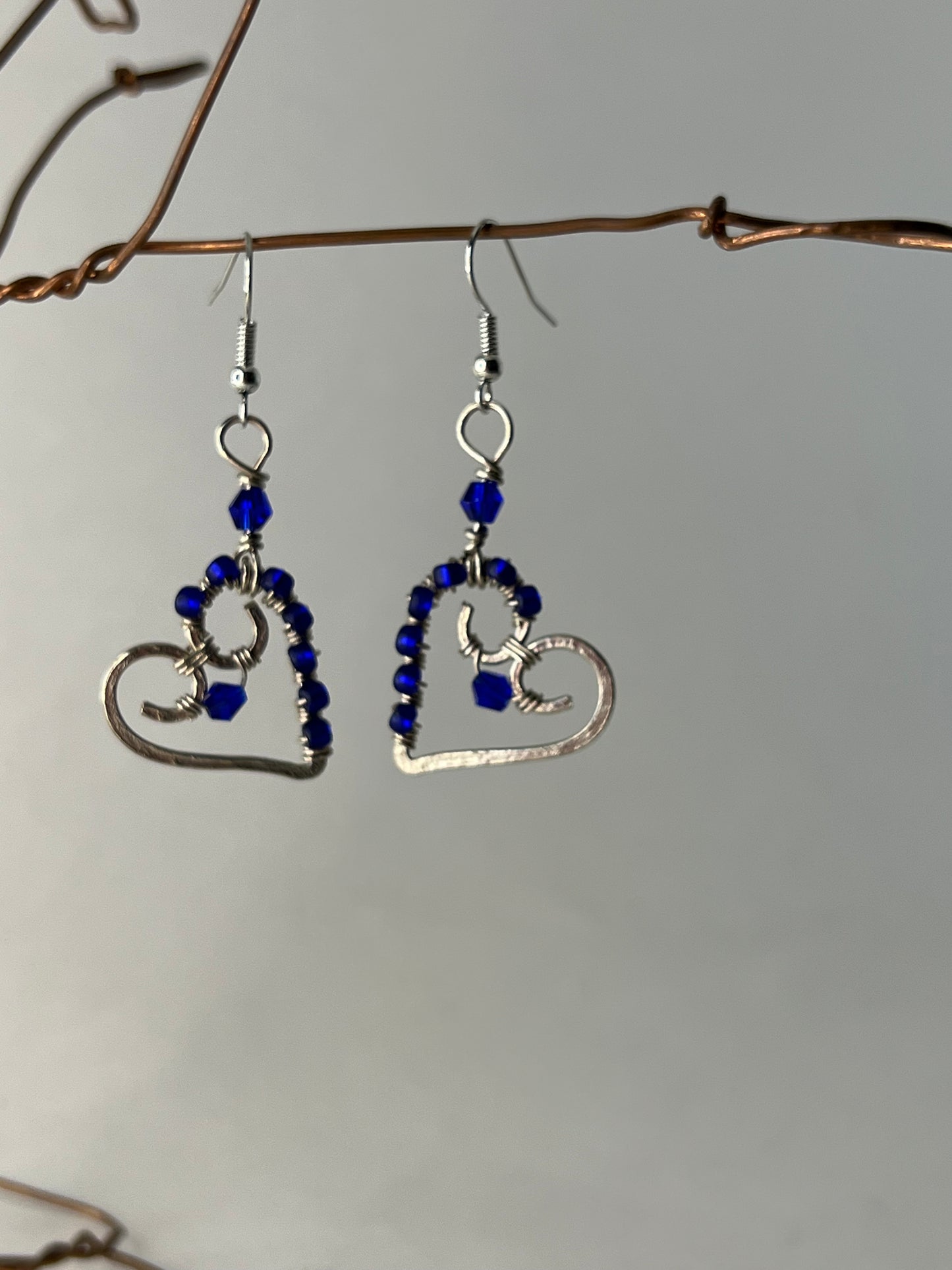 Cobalt Heart Earrings