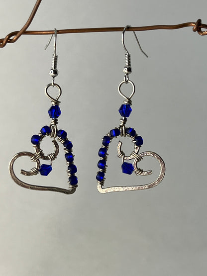 Cobalt Heart Earrings