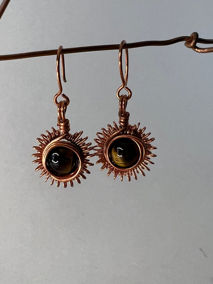 Tigereye Starburst Earrings