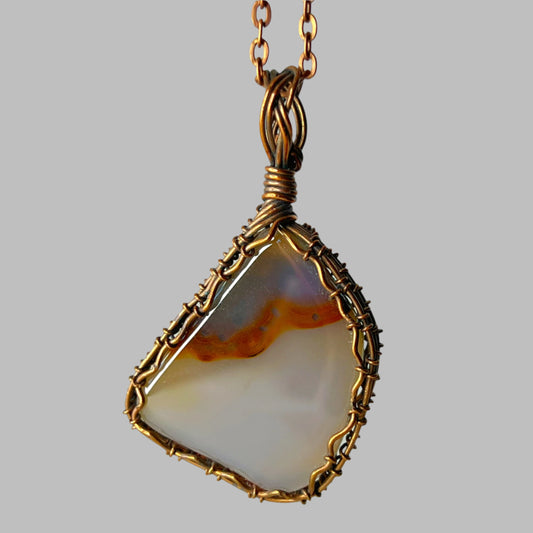 Wire Wrapped Agate Necklace