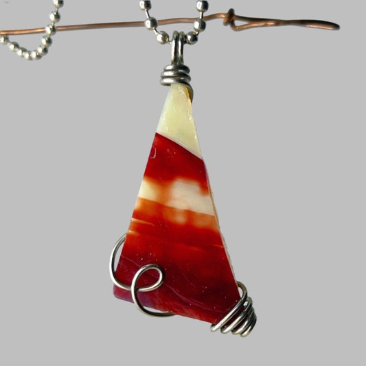 Wire Wrapped Stained Glass Pendant