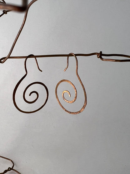 Copper Spiral Earrings