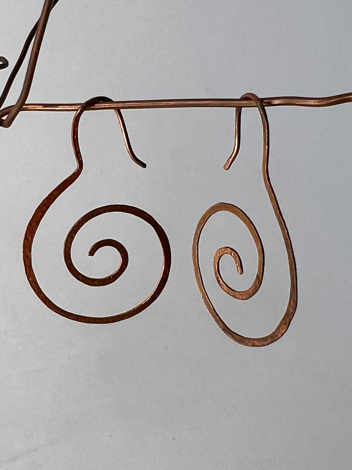 Copper Spiral Earrings