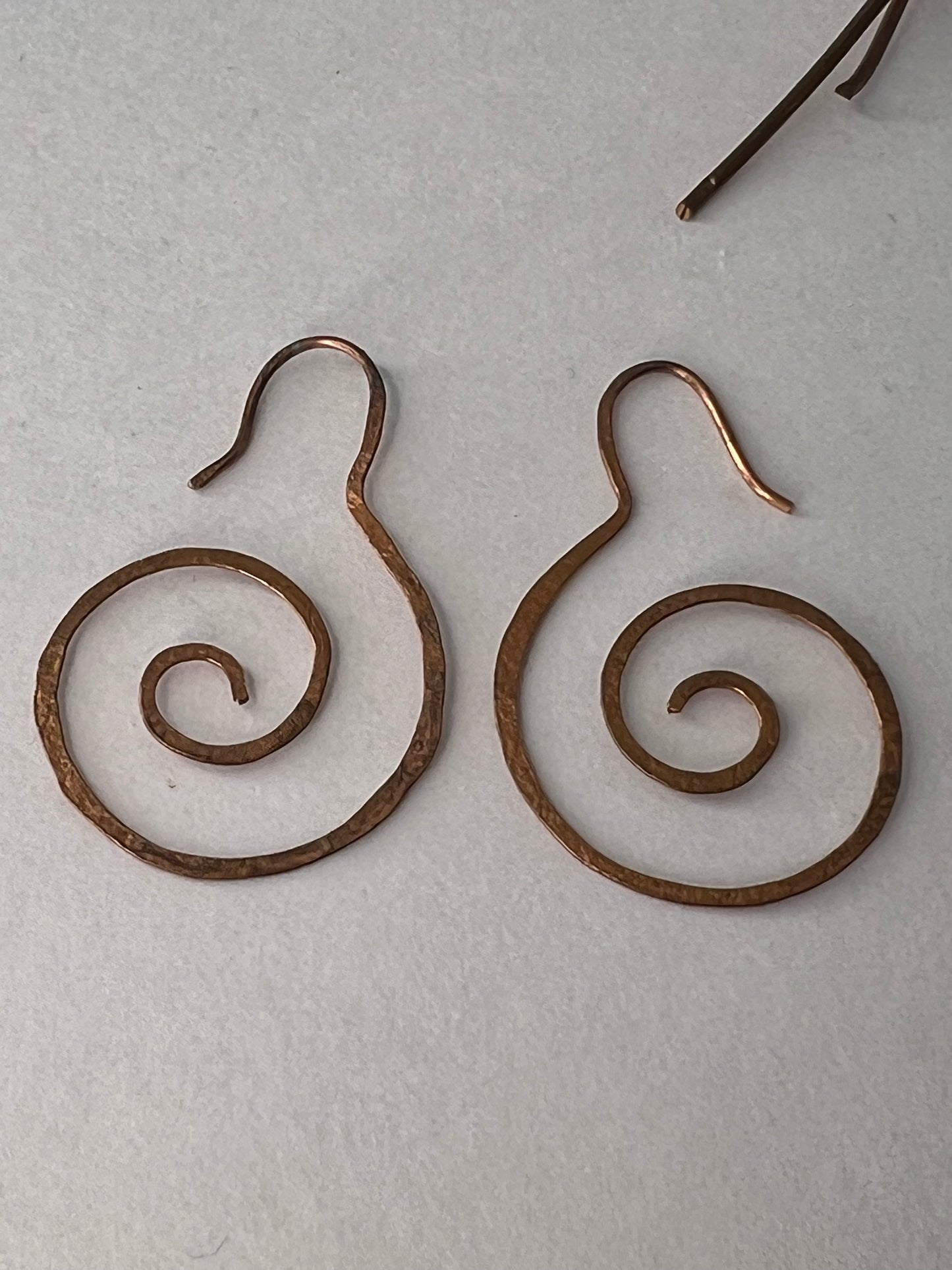 Copper Spiral Earrings