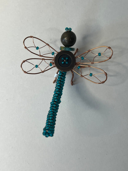 Teal Dragonfly Decoration