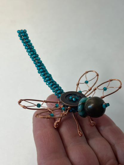 Teal Dragonfly Decoration