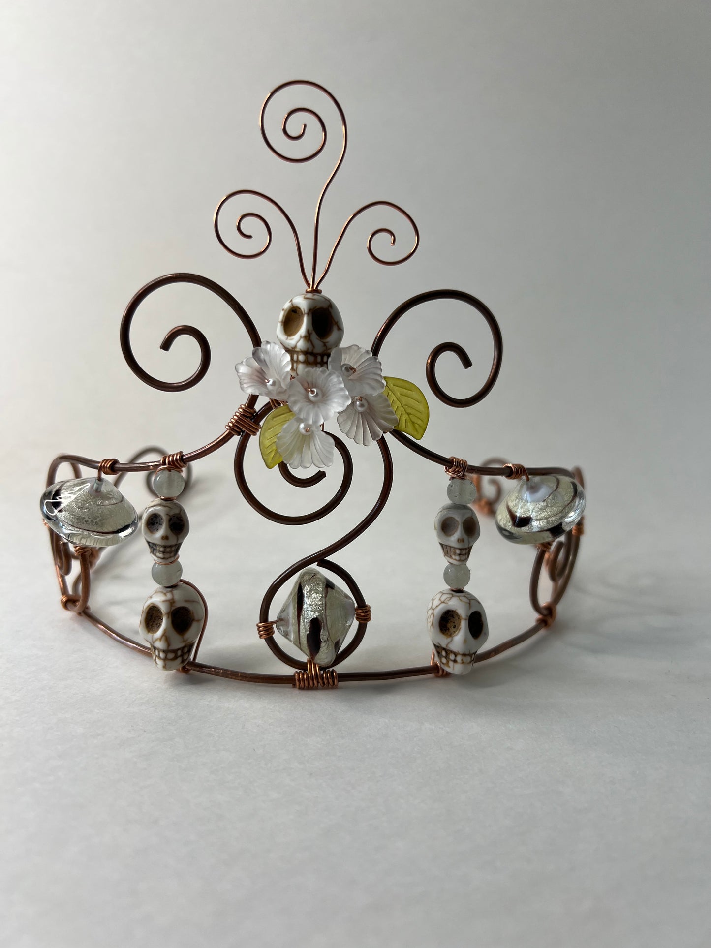 White Sugar Skull Tiara