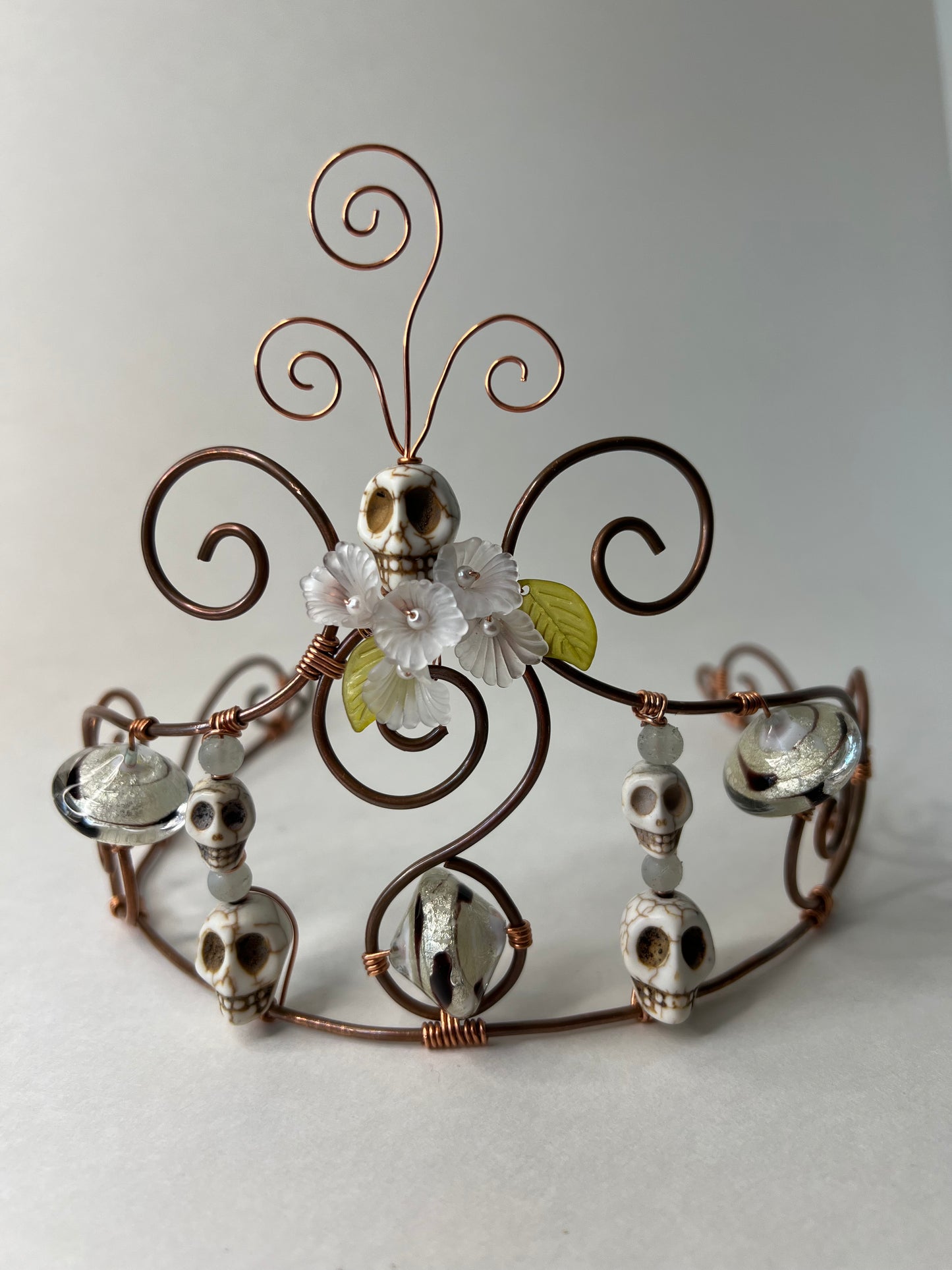 White Sugar Skull Tiara