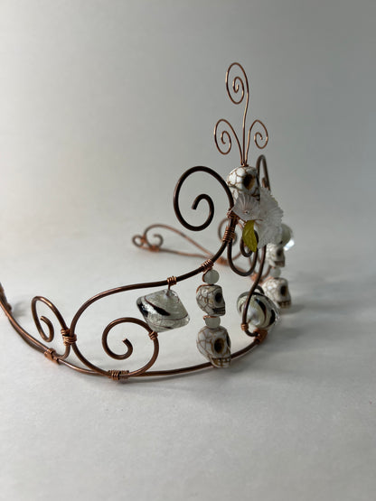 White Sugar Skull Tiara