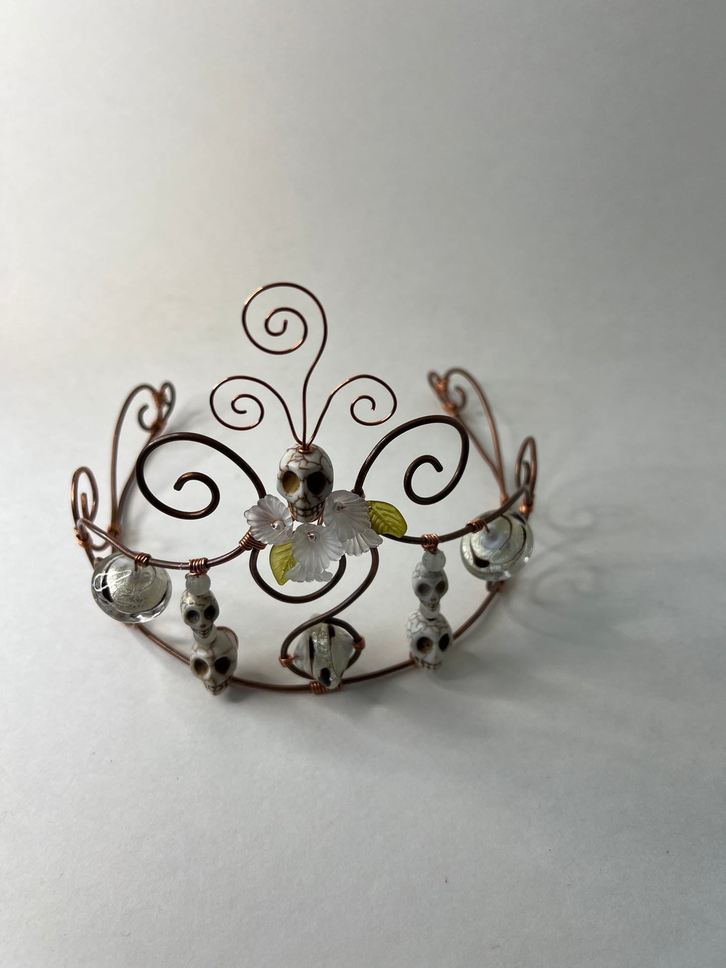 White Sugar Skull Tiara