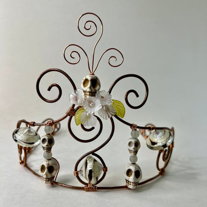 White Sugar Skull Tiara