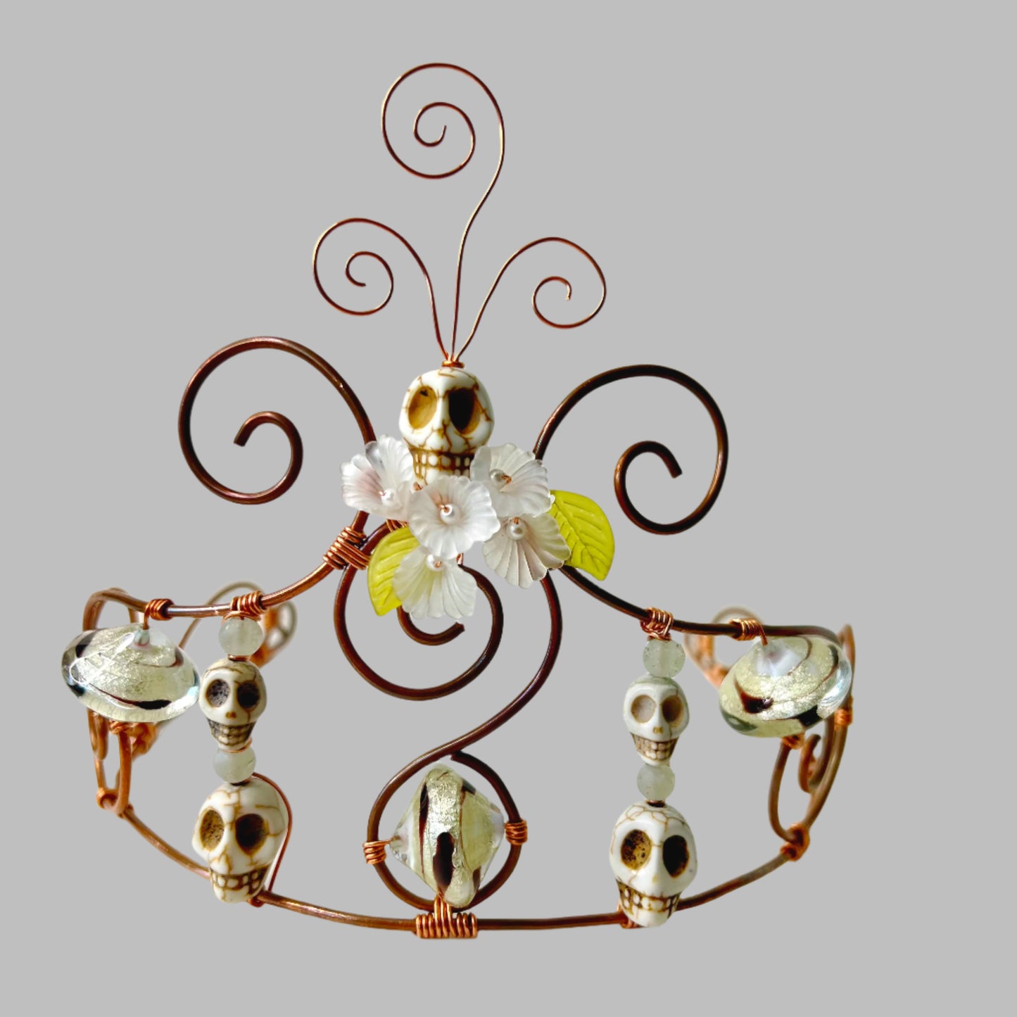 White Sugar Skull Tiara